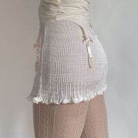 ✱ [Century Ballet] Pure Desire Girls Wool Skirt Summer Simple Auricularia Lace Hem Skirt