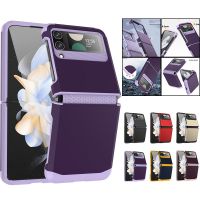 ♝┋♞ SAMSUNG 2 In 1 เคสโทรศัพท์ เกราะ ทนทาน ซัมซุง Z Flip 3 Z Flip 4 บานพับ ป้องกัน กันกระแทก เคลือบด้าน PC เคสด้านหลัง