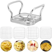 Multifunctional 5 In 1 Fruit Vegetable Slicer Stainless Steel Potato Apple Cutter Fries Making Tool Kitchen Tools Accessories