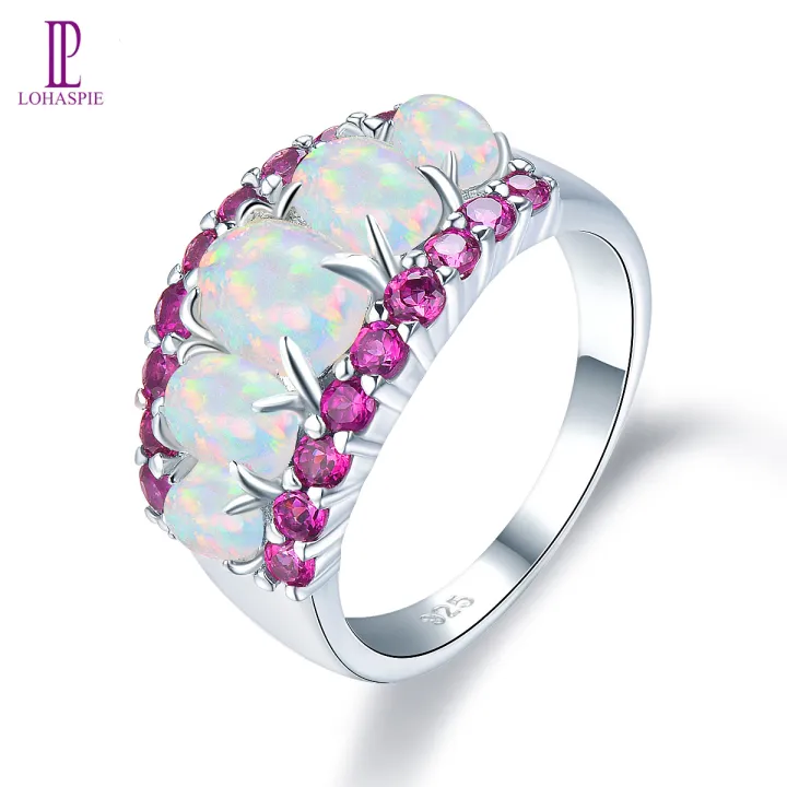 Genuine opal clearance sterling silver ring