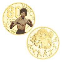 【CC】❁❒  Bruce The 80th Anniversary Gold Plated Commemorative Coin Chinese Metal Collection Souvenir