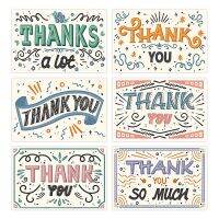 【CW】 50pcs/pack Retro Cute Thank You Flowers Gift Card for Commercial Use Wedding Party Decor Sticker Invitation Envelope Label Card