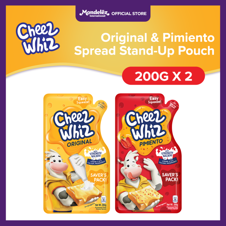 Cheez Whiz Cheese Spread Bundle - Original in Pouch 200g and Pimiento ...