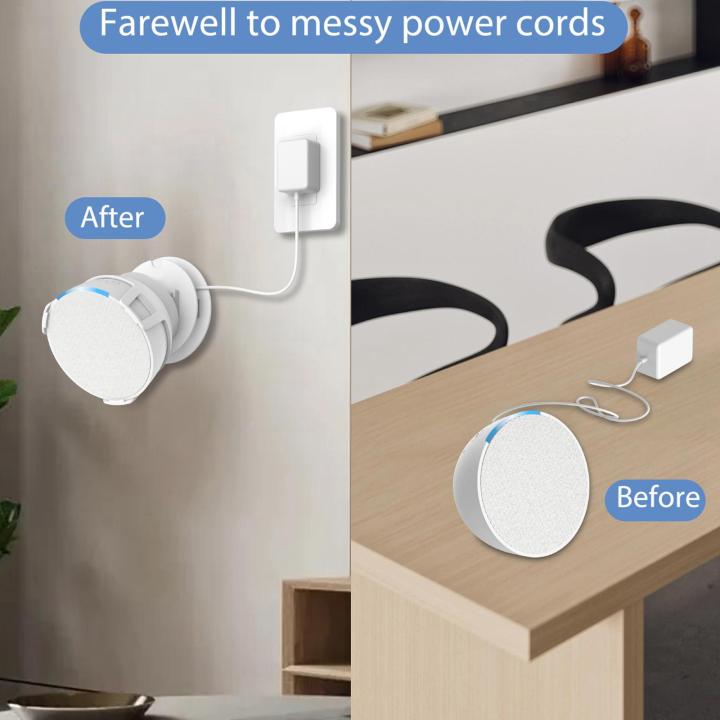 ลำโพงอัจฉริยะ-zystar-ยึดกับผนังแขวนอุปกรณ์เสริมประหยัดพื้นที่การจัดการสายไฟสำหรับห้องนอนห้องน้ำ