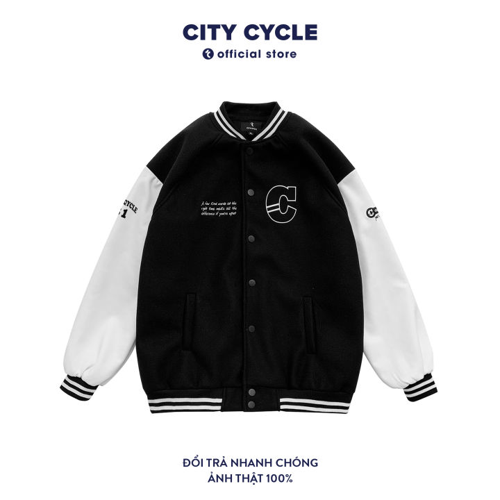 Áo khoác bomber varsity jacket upset City Cycle - Áo khoác bóng chày unisex  form rộng Local Brand 