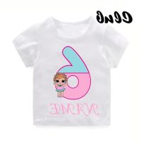 COD SDFGERTERTEEE 2021 Personalized With Name Girls Birthday T-shirt Kids Girl Shirts Princess Children Short Sleeve Kawaii White T Shirts C063