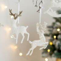 Creative White Elk Exquisite Pendant Christmas Tree Decor 2022 Noel Decor For Home Happy New Year Christmas Gifts Kids Favor