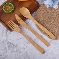 Ln 1ชุดไม้ไผ่ชุดมีดเดินทางส้อม Cutter ช้อน Reusable Kitchen เครื่องมือ