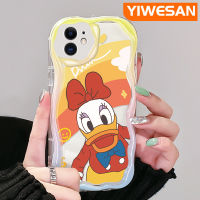 YIWESAN เคสสำหรับ iPhone 11 11 Pro 11 Pro Max,เป็ดโดนัลด์ขอบเป็นลอนหลากสีเคสโทรศัพท์โปร่งใสเนื้อครีมซิลิโคนกันกระแทกป้องกันเลนส์กล้องเคสนิ่มใส