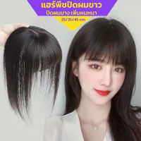 วิกปิดผมขาว ปิดผมบาง แฮร์พีชเพิ่มผมหนา แบบกิ๊บติด ยาว25cm ไหมเหมือนผมจริง