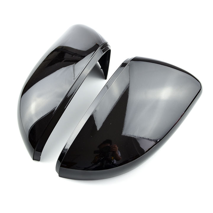 2ชิ้นด้านข้างกระจกรถครอบคลุมหมวกสำหรับ-vw-g-olf-6-gti-6กอล์ฟ6-r-mk6-r20-t-ouran-คู่ปีกกระจกมองหลังกรณีปกตัดหมวกสีดำ
