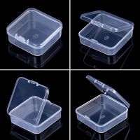 Square Translucent Storage Box Plastic Packaging Box Waterproof Storage Case Jewelry Hair Accessories Organizer Container