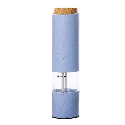 Wheat Straw Electric Salt Pepper Grinder Set LED Light Automatic Spice Herb Mill Adjustable Coarseness Ceramic Core Kitchen Tool