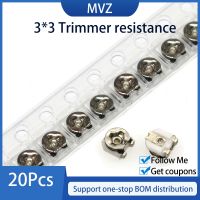 20pcs 3x3 Trimmer resistance Potentiometer Trimpot SMD 3X3 Adjustable Variable resistor 100 500 1K 2K 5K 10K 20K 50K 100K 1M ohm