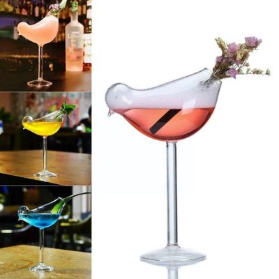 【CW】❡❄☌  Shed Glass Transparent Bird-Shaped Cocktail Lead-Free 200mL Shelf Wine Bar T1M8
