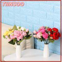 TIINSOO 30cm 9 head อุปกรณ์เทศกาล วินเทจ ตกแต่ง DIY ของตกแต่งบ้าน ดอกไม้ประดิษฐ์ ตกแต่งงานปาร์ตี้ ช่อกุหลาบ ดอกโบตั๋นไหม