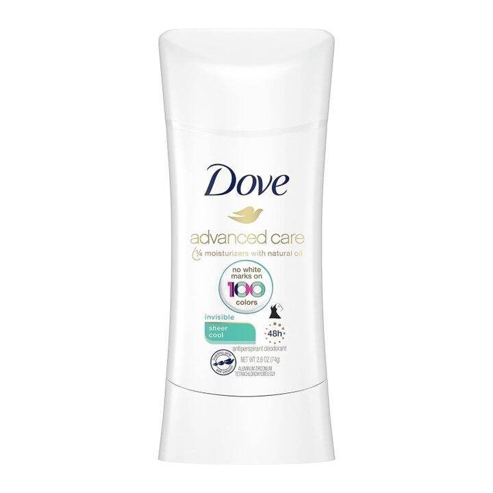 Dove Advanced Care Invisible Clear Finish Antiperspirant Deodorant Sheer Cool, No White Marks on
