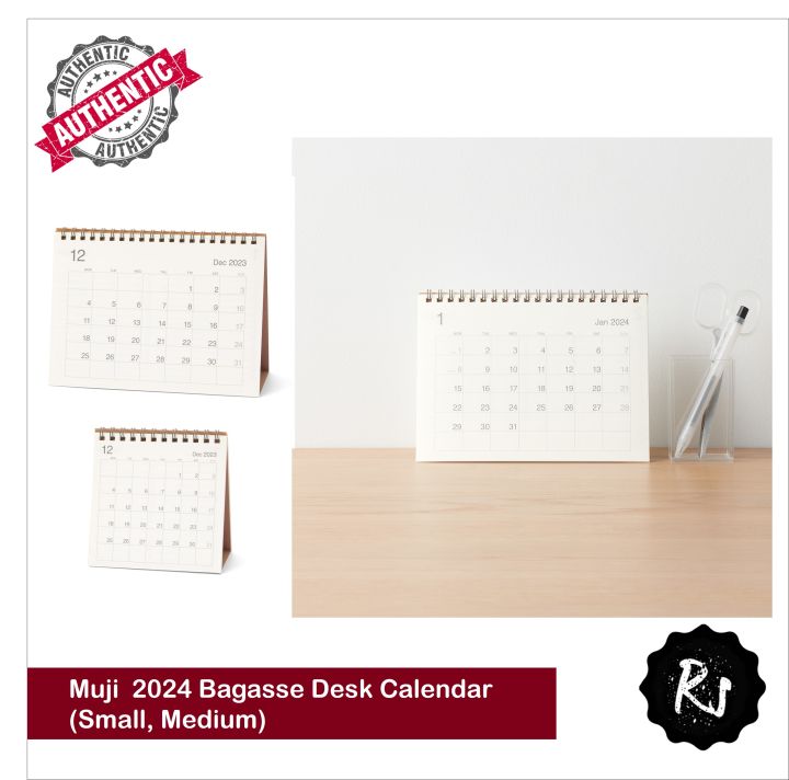 Muji Bagasse Desk Calendar 2024 [Available in Small & Medium Sizes