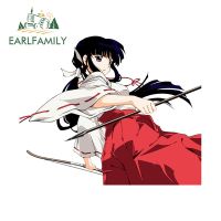 EARLFAMILY ขนาด13ซม. X 13ซม. สำหรับ Kikyō Inuyasha อุปกรณ์เสริมรถยนต์รูปการ์ตูนอนิเมะสติกเกอร์รถตกแต่งสาวๆที่น่ารัก