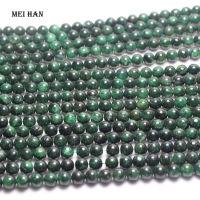 Meihan Free Shipping (1 strand) natural Green mica 8mm smooth round beads stone for jewelry making design