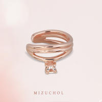 Mizuchol ต่างหูหนีบประดับพลอยแท้ Bubbling Ear Cuff พลอย White Topaz