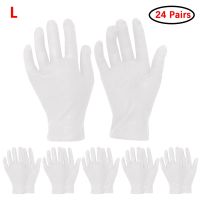 6/12/24Pairs White Cotton Gloves Lightweight Thin Soft Protective Working Glove for Coin Jewelry Silver Inspection Home Cleaning