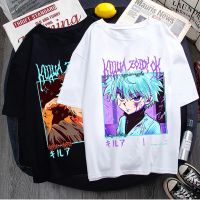 เสื้อยืดอะนิเมะผู้ชายเสื้อยืดฮันเตอร์ killua zoldyck เสื้อยืดฮาราจูกุคุราปิก้าเสื้อยืดอะนิเมะ hisoka เสื้อยืดกราฟิก