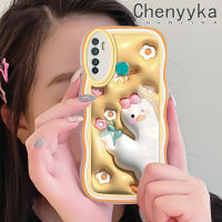 เคส Chenyyyka สำหรับ Infinix เคส X655C 9 Pro ลายการ์ตูนจับ3D ดอกไม้เป็ดดีไซน์ใหม่ขอบครีมเคสมือถือกันกระแทกแบบใสนิ่มเคสโปร่งใสลายกล้องถ่ายรูปเรียบง่ายอ่อนโยนฝาครอบป้องกัน