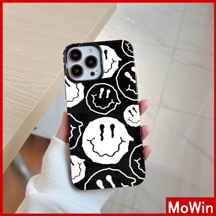 mowin-เข้ากันได้สำหรับ-เคสไอโฟน-เคสไอโฟน11-เคส-สำหรับ-iphone-14-สีดำเงา-เคสอ่อนกันกระแทกป้องกันกล้องหน้ายิ้มเข้ากันได้กั