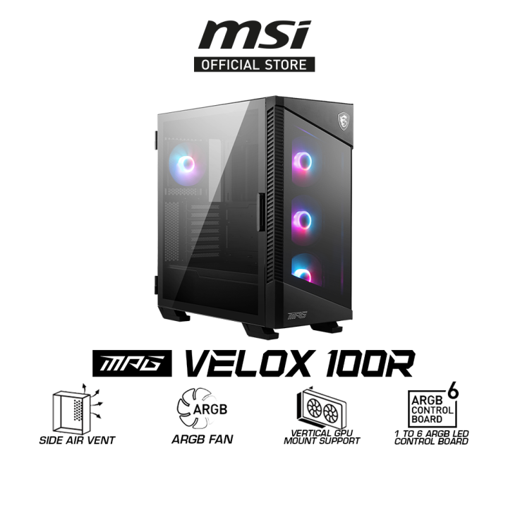 MSI Desktop Cases MPG VELOX 100R / 100P AIRFLOW (ATX) Lazada
