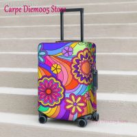 Colorful Flower Power Suitcase Cover Holiday Vintage Hippy Print Useful Luggage Supplies Business Protection