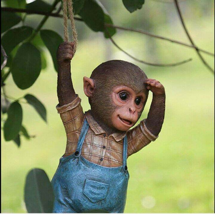 monkey-statue-garden-decoration-small-monkey-resin-pendant-outdoor-decorations-resin-crafts-good-sculpture-sling-chimpanzee