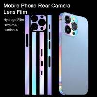 1 Set Phone Frame Film Colorful Luminous Hydrogel Film Mobile Phone Camera Lens Protective Film For IPhone 14 Pro Max