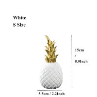 VILEAD 3 Size Resin Pineapple Miniatures Figurines Gold Black White Fruit Model Crafts for Home Decoration