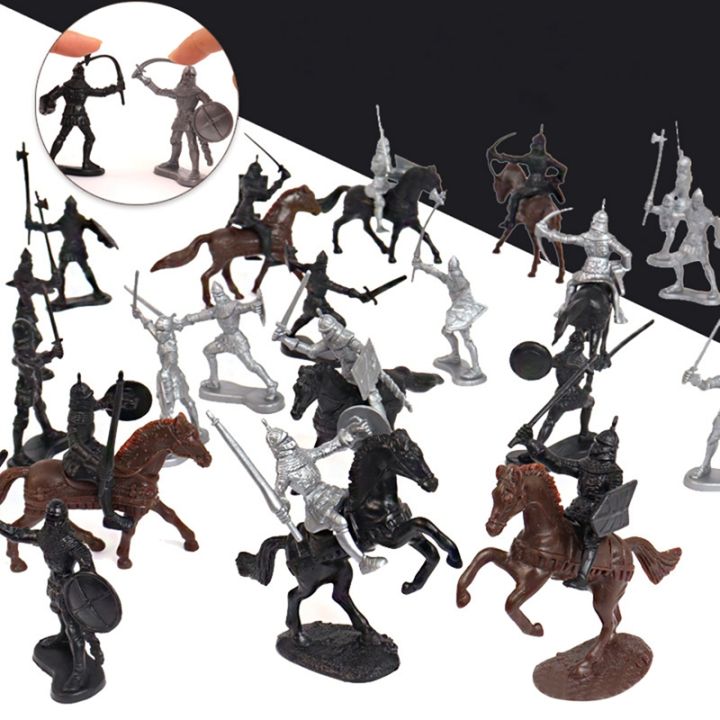 52-pcs-bag-medieval-cavalry-war-horse-model-roman-ancient-medieval-warrior-model-toys