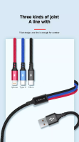 สายชาร์จเร็ว 5A 3 in 1 cable, compatible with Lightning/Micro/Type-C