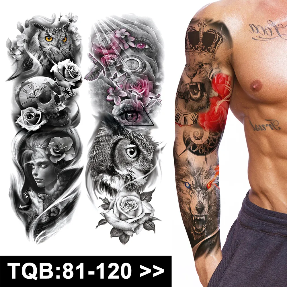 BC Large Arm Sleeve Tattoo Lion Crown Skeleton Rose Waterproof Temporary Tatoo Sticker Wild Wolf Tiger Men Woman Totem Tatto | Lazada PH BC Large Arm Sleeve Tattoo Lion Crown Skeleton Rose Waterproof Temporary Tatoo Sticker Wild Wolf Tiger Men Woman Totem Tatto | Lazada PH