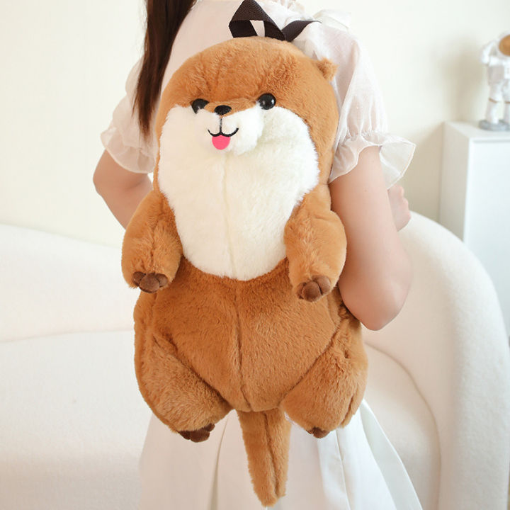 cute-enhydra-lutris-doll-backpack-toy-cartoon-cute-otter-children-doll-bag-gift-fashion-multipurpose-female-bags