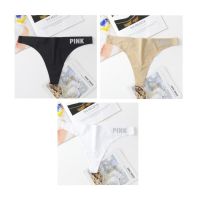 Pcs/Pack "PINK" Ice Silk Women Panties G String Thong Seamless Solid Color Underwear Girls Bikini Briefs S-XL