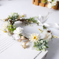 Garland Bridal Tiara Vintage Bohemian Travel Vacation Simulation Wreath realistic Summer Wedding Bridal Headwear