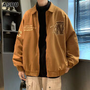 ASRV Vintage embroidered suede baseball uniform men s ins loose jacket