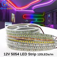 เทปไดโอด RGB กันน้ำสำหรับตกแต่งบ้านแถบไฟ LED ยืดหยุ่นได้ DC12V แถบไฟ LED 5050 SMD 120 LED/m