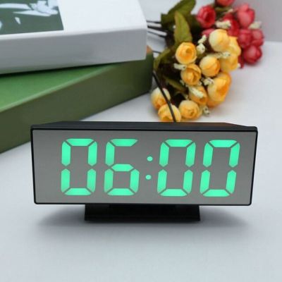【Worth-Buy】 นาฬิกากระจกนาฬิกาปลุก Led ดิจิตอลแบบ Upgrate จอแสดงผลแบบมัลติฟังก์ชั่นแสดงเวลากลางคืน Led ตั้งโต๊ะ