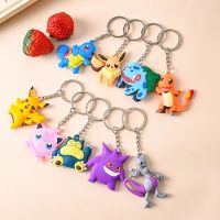ZZOOI Action Figures 38style Pokemon Anime Action Figures Pikachu Alloy Silicone Keychain Accessories Pendant Bag Key Ring Pendant Birthday Gifts Action Figures