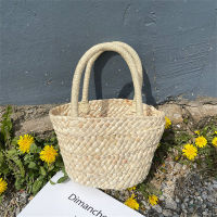 Beach Bag Fashion Accessory Handheld Woven Bag Women Bag Retro Small Basket Shopping Purse Handbag