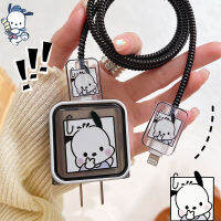 Sanrio Charger Cover Pochacco Kawaii อะนิเมะน่ารักนักเรียน ซิลิกาเจล Data Line ป้องกันความเสียหายของเล่นสำหรับเด็กผู้หญิงของขวัญ