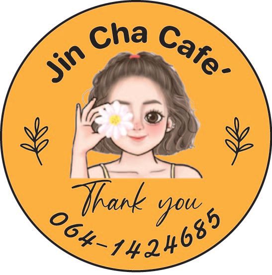 Jin cha Cafe สติ๊กเกอร์ ฉลากสินค้า กันน้ำ