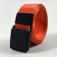 【LZ】 Cinto de lona de nylon respirável masculino e feminino militar tático cintura plástico e metal fivela preta cintos laranja unissex novo