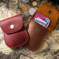 ▥ Handmade Genuine Leather Coin Wallet Women Men Small Vintage Purse Portable Hasp Money Bag Credit Card Holder Key Storage Pouch