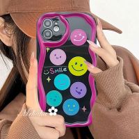 เคส MrHaha สำหรับ iPhone 15 14 13 12 11 Pro Max X XR Xs Max 8 7 6S Plus SE 2020ใบหน้ายิ้มแย้ม3D เคสโทรศัพท์ปิดขอบโค้งงอนิ่ม TPU ฝาครอบป้องกัน